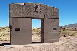 The Gate of the Sun in Tiwanaku, Bolivia
