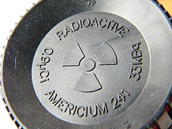 Americium-241 container in a smoke detector