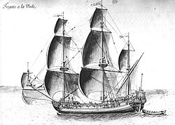 Light frigate, circa 1675–1680