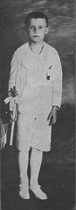Wojtyła on the day of his first communion