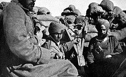 Troops of the 29th Indian Brigade in trenches at Gallipoli, 1915