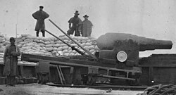 8-inch Armstrong gun during American Civil War, Fort Fisher, 1865