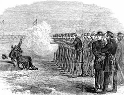 The execution of a U.S. deserter in the Federal Camp, Alexandria