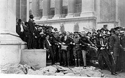 The Wall Street bombing at noon on September 16, 1920, killed thirty-eight people and injured several hundred. The perpetrators were never caught.[141]