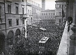 A pro-war demonstration in Bologna, 1914