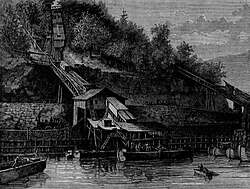 Loading Anthracite on the Lehigh Canal to feed the early United States industries in the pioneer-era