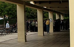 Pilgrims queueing to confess at Međugorje, Bosnia and Herzegovina (2007)