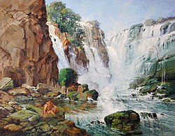 The waterfalls in a 1920 painting by Antônio Parreiras