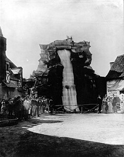 Artificial electrically powered waterfall at the International Electro-Technical Exhibition – 1891