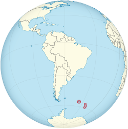 Map showing South Georgia and the South Sandwich Islands