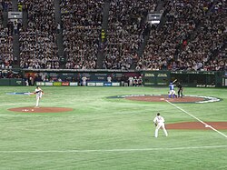 Italy vs Japan with over 40,000 spectators at Tokyo Dome on March 16, 2023