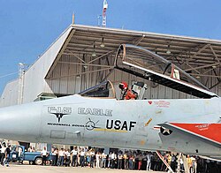 McDonnell Douglas F-15A-1-MC Eagle (AF Ser. No. 71-0280) (also known as YF-15A, first F-15 manufactured) preparing to make its historic first flight on 27 July 1972 at Edwards AFB, CA with the 6512th Test Squadron. This airplane was later used for exploring the F-15's flight envelope, handling qualities and external stores carriage capabilities.
