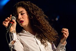 Lorde's song "Royals" is parodied on the album (pictured above in 2013).