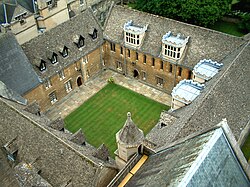 Merton College's Mob Quad, the oldest quadrangle of the university, constructed between 1288 and 1378