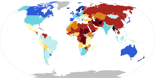 The 2024 The Economist Democracy Index map