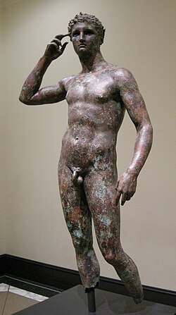 The Victorious Youth (c. 310 BC), a preserved bronze statue of a Greek athlete in Contrapposto pose