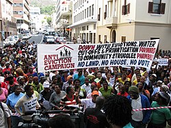 Western Cape Anti-Eviction Campaign protestors outside the Cape High Court on 10 March 2008