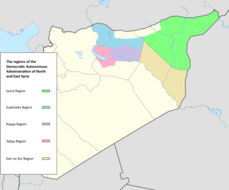Jazira region in light green, Northeastern Syria.