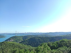 Northern Istanbul as seen from the bird observatory tower in Sarıyer