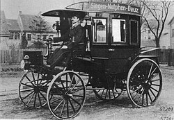 First internal combustion-engined bus in history: the Benz Omnibus, built in 1895 for the Netphener bus company
