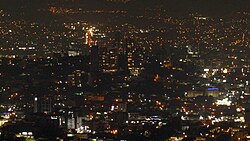 The metropolitan area at night