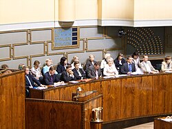 Vanhanen II Cabinet in a session of the Finnish Parliament, 2007