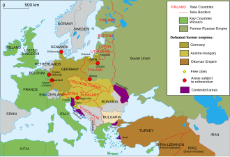 Map of territorial changes in Europe after World War I (as of 1923)