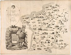 "Carte Gastronomique de la France" belong to the outset of the "Cours Gastronomique" by Charles Louis Cadet de Gassicourt (1809).