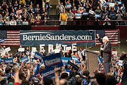 Sanders at a rally in Saint Paul, Minnesota on March 2, 2020