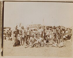 Blackfoot warriors at Fort MacLeod, 1907