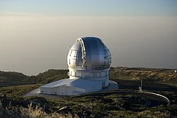 The Gran Telescopio Canarias at sunset