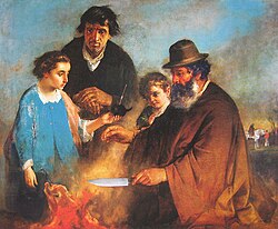 The Asado (1888) by Ignacio Manzoni. Asado is considered a national dish,[3] and is typical of Argentine families to gather on Sundays around one.[4]