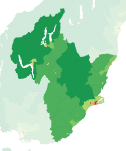 A map showing population density in the Otago Region at the 2023 census