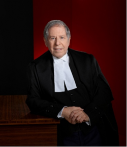 A Canadian lawyer in court dress