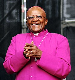 Tutu at the COP17 "We Have Faith: Act Now for Climate Justice Rally" in Durban, November 2011
