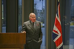 Lord Dannatt speaking at an event at the US Embassy, London in October 2018