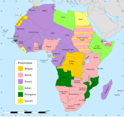 European colonial presence in Africa as of 1939