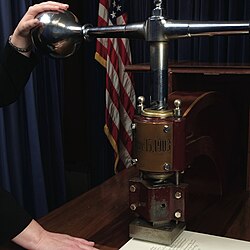 Formal correspondence originating from the U.S. State Department is sealed with the Great Seal of the United States, which is embossed on a paper wafer using this 1903 letterpress.