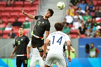 Gutiérrez playing against South Korea in the 2016 Summer Olympics