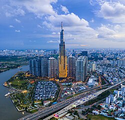 Ho Chi Minh City has a higher concentration of skyscrapers as a result of urbanisation. The Landmark 81 is the tallest building in Vietnam.