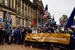 The Liberal Democrat contingent at an anti-Brexit rally in Birmingham in September 2018