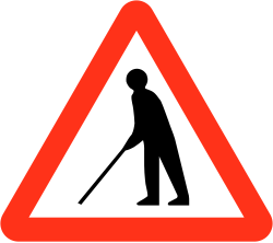Blind pedestrians - road sign in Bangladesh
