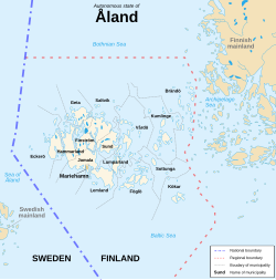 Political map of the Åland Islands