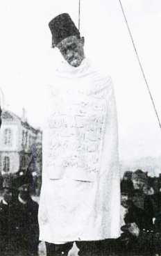 Rebel commander Fakhri al-Kharrat, son of Hasan al-Kharrat, hanged by the French in January 1926.