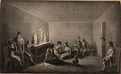 Tertulia and Mate party in Santiago de Chile, in 1821, by Scharf and Schmidtmeyer. John Carter Brown Library.[5][6]