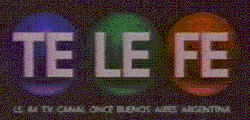 Telefe's arrival into the 1990s was signalled with the debut of its iconic RGB circles logo with the station name in white in them.
