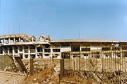 Camille Chamoun Stadium in 1982; it was destroyed during the Lebanese Civil War.