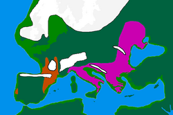 The Last Glacial Maximum refugia, around 20,000 years ago