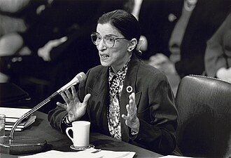 Ruth Bader Ginsburg giving testimony before the Senate Judiciary Committee during the 1993 hearings on her nomination to be an associate justice