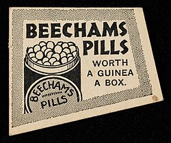 "Beechams Pills: Worth a guinea a box", the first advertising slogan from August 1859
